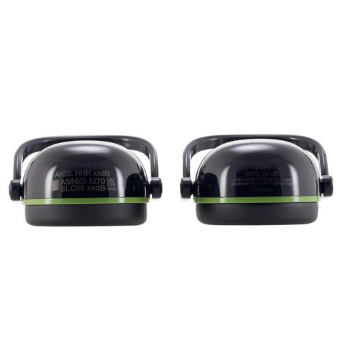 uvex K10H Kapselgehörschutz Helm Gehörschutzkapsel schwarz/ grün SNR 28 dB