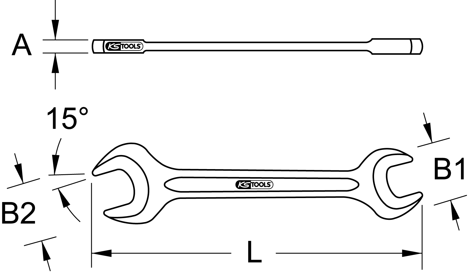 KS Tools Doppelmaul-Kraftschlüssel