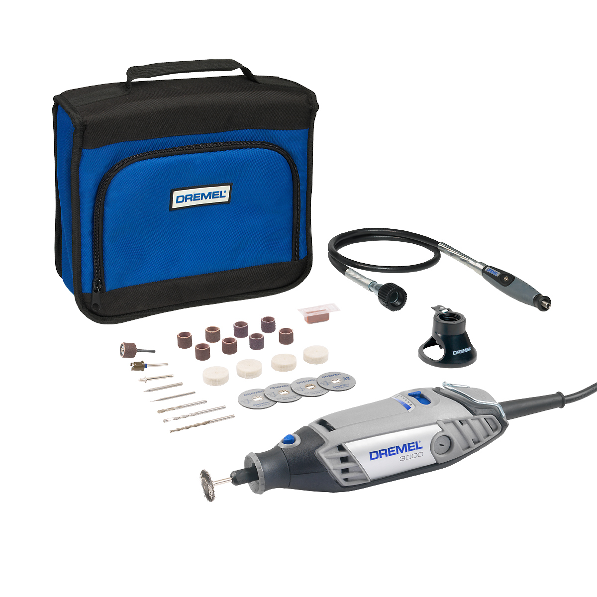 DREMEL 3000-2/25 Multifunktionswerkzeug (130 W), 25 Zubehöre, 2 Vorsatzgerät