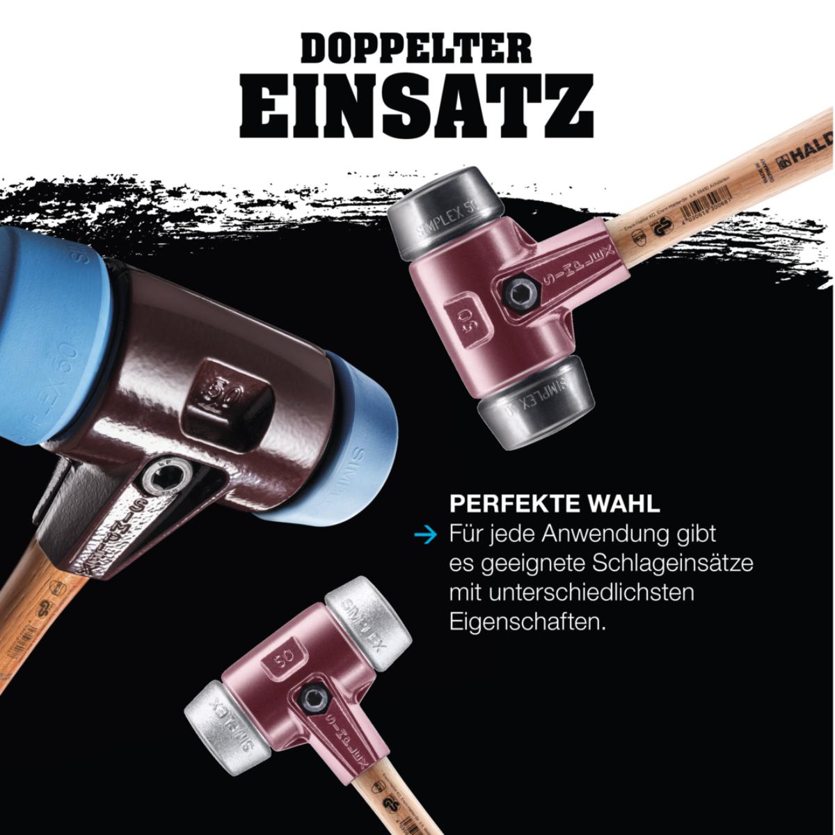 HALDER SIMPLEX - Schonhammer mit TE-Gehäuse und Holzstiel, Plastik