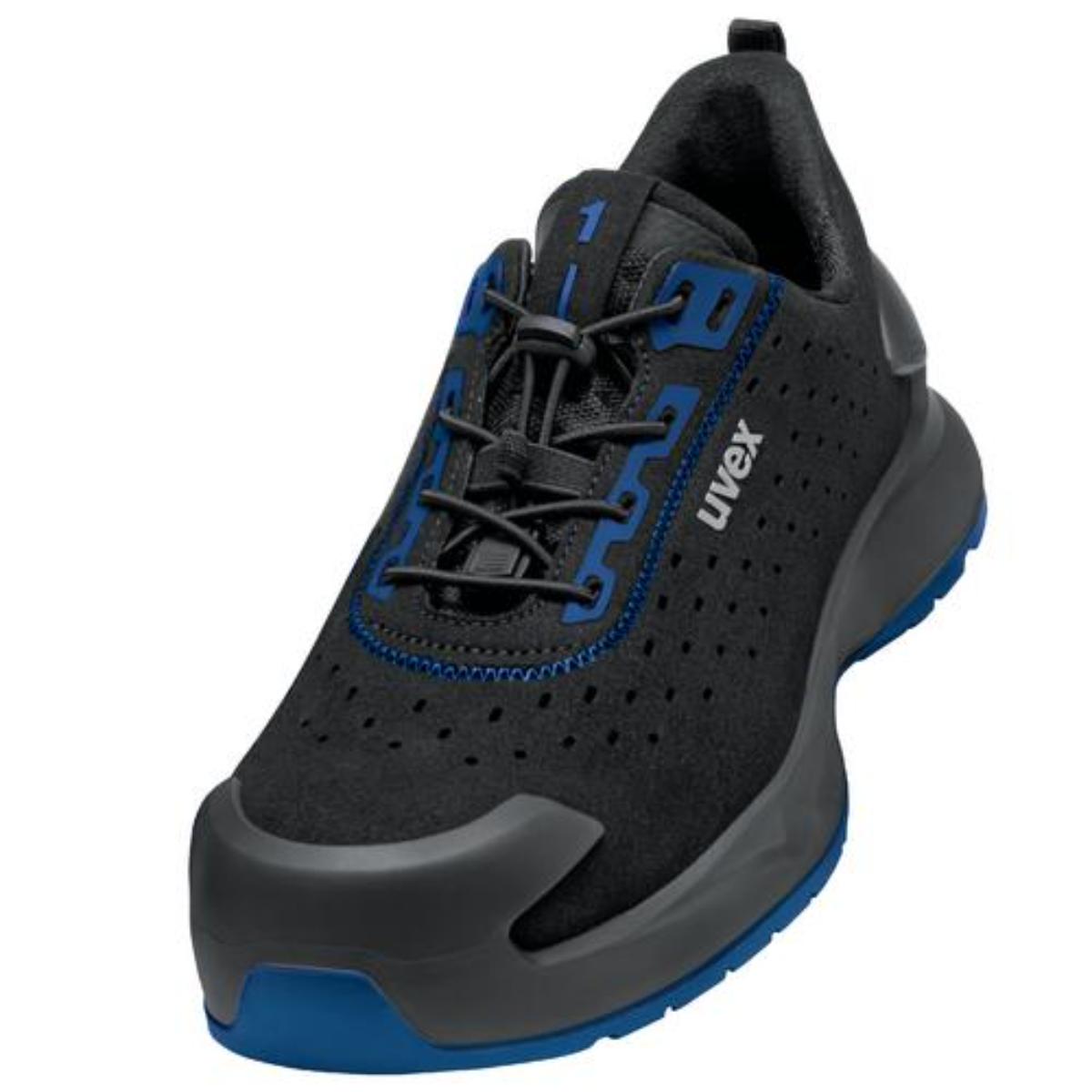 uvex 1 x-craft Sicherheitsschuh Halbschuhe S1, schwarz/blau