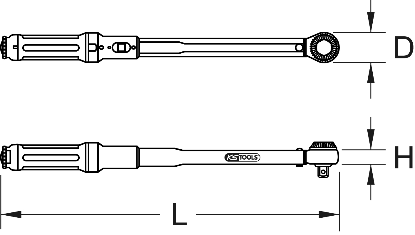 KS Tools ERGOTORQUE®precision Ratschen-Drehmomentschlüssel Drehknopf