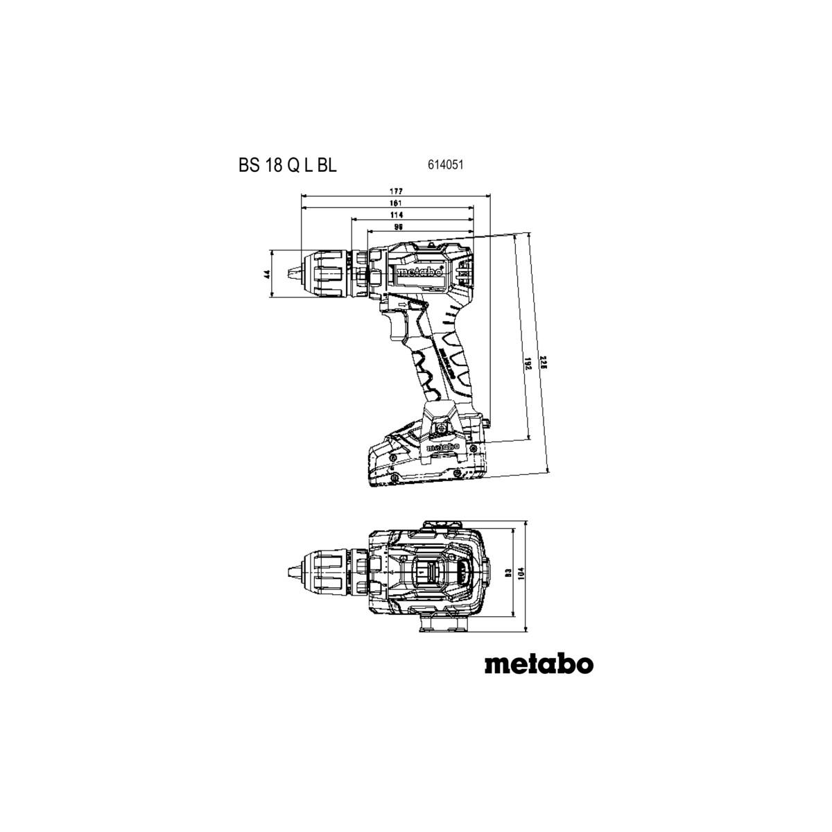 Metabo Akku-Bohrschrauber BS 18 L - 2x 2Ah Li-Power, SC 30, metaBOX 145