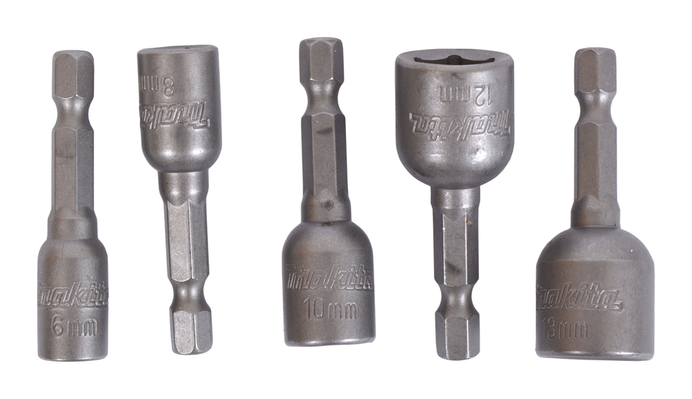 Makita Steckschlüssel-Set magnetisch, 5 Stück - SW6/8/10/12/13 - 1/4" - 50 mm - B-39154