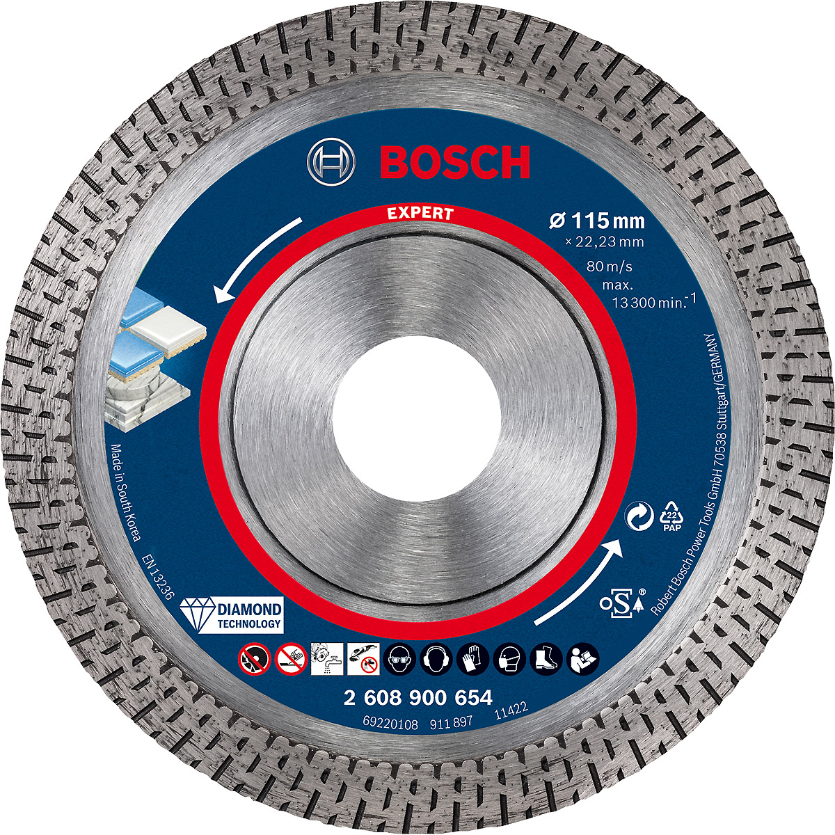 Bosch EXPERT HardCeramic Diamanttrennscheiben für kleine Winkelschleifer, Bohrungsdurchmesser (mm):2