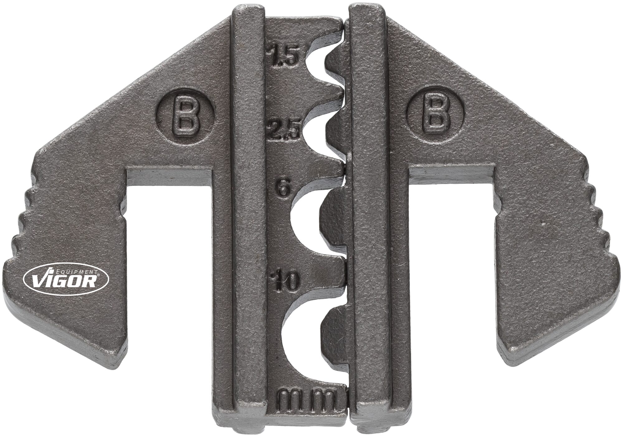 VIGOR Crimp-Einsatz B: für geschlossene, unisolierte Kabelschuhe von 1,5, 2,5, 6,0, 10 mm2, V2499-B