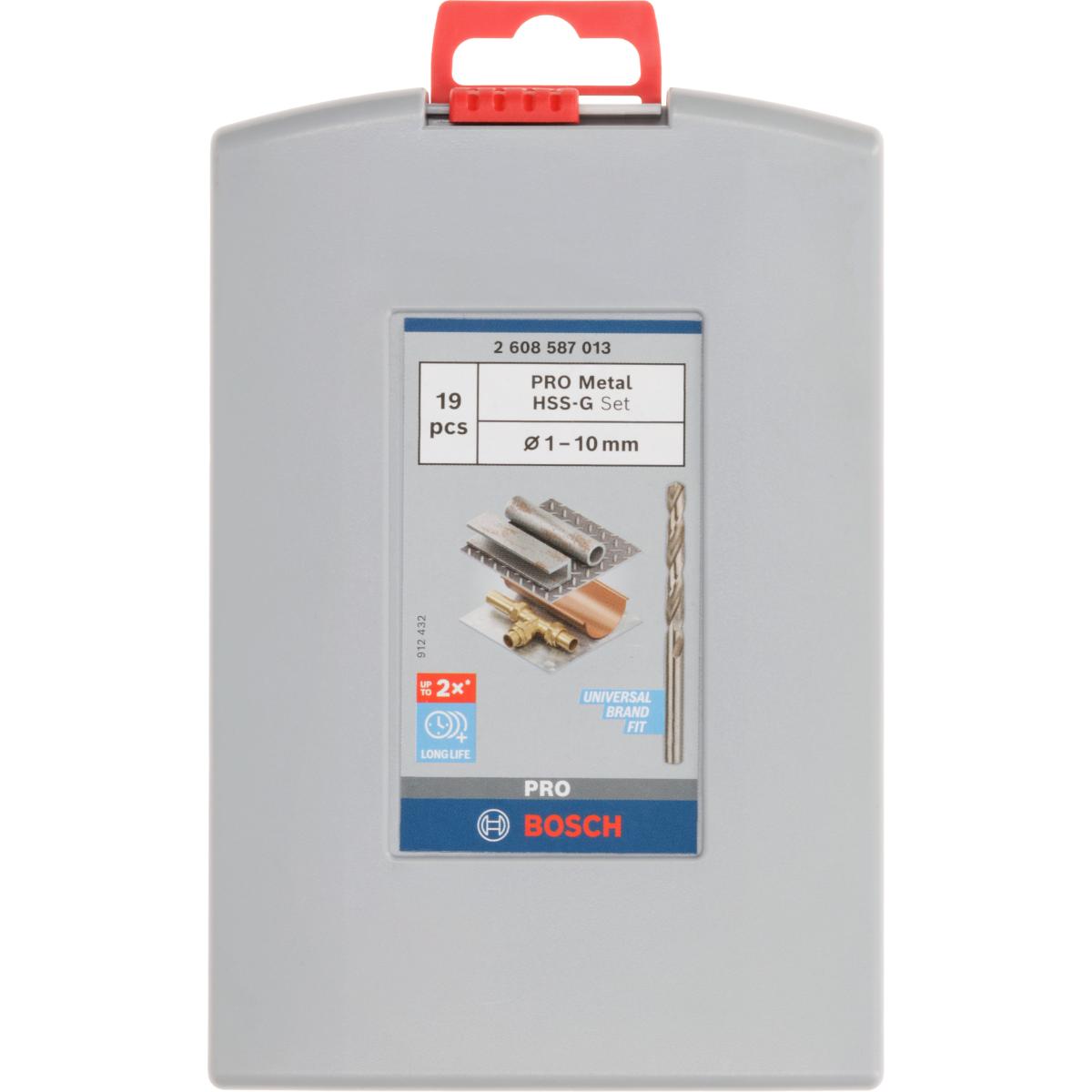 Bosch Metallbohrer-Set HSS-G, ProBox, 19-teilig, DIN 338, 135° 1-10 mm
