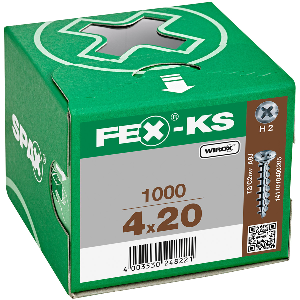 SPAX FEX-KS Linsensonderkopf Bremsrippen Kreuzschlitz H2 WIROX, 1000 Stück