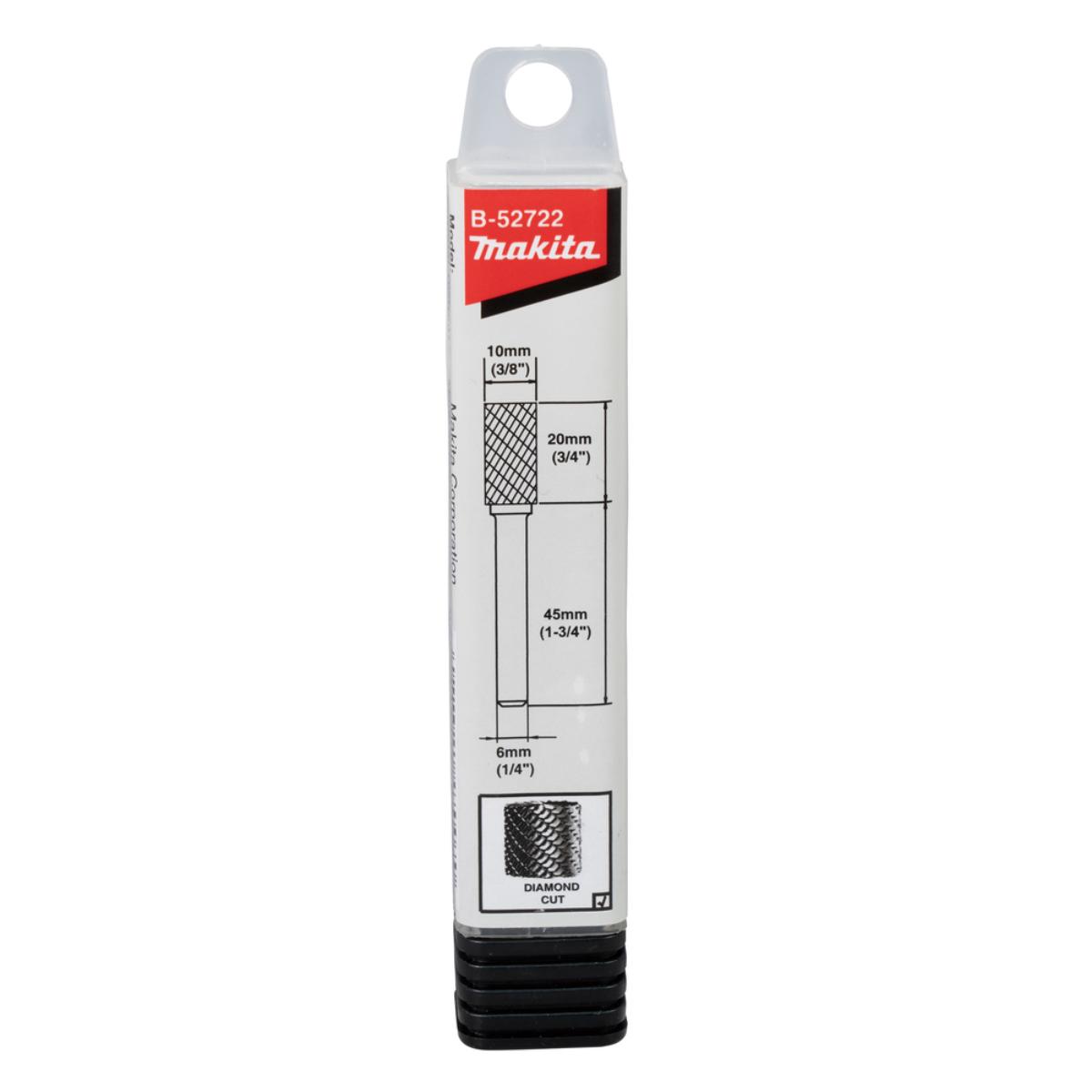Makita Hartmetall Frässtift Zylinder - Kreuzverzahnung - LxØ 20x10 mm - max. 33.000 U/min - B-52722