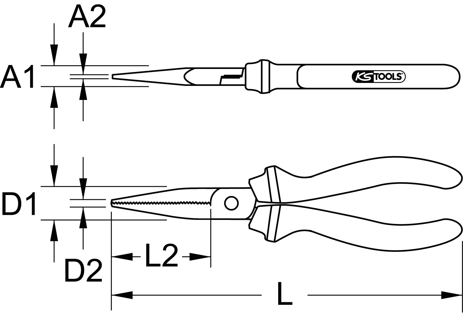 KS Tools SlimPOWER Flachrundzange