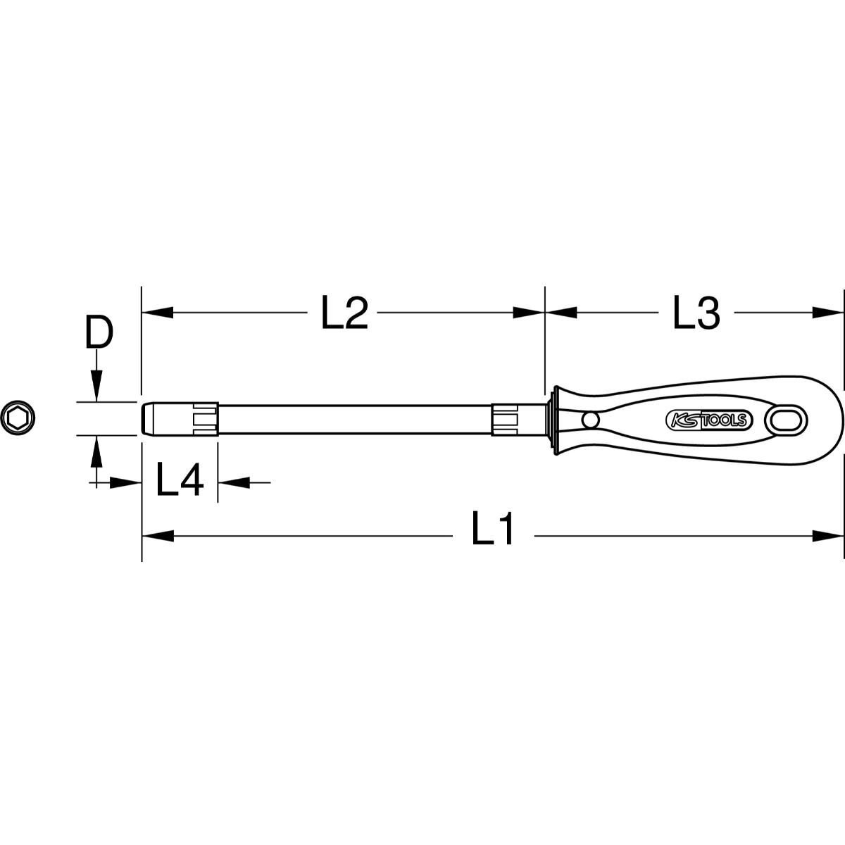 KS Tools ERGOTORQUE Stecknuss-Schraubendreher, 8mm