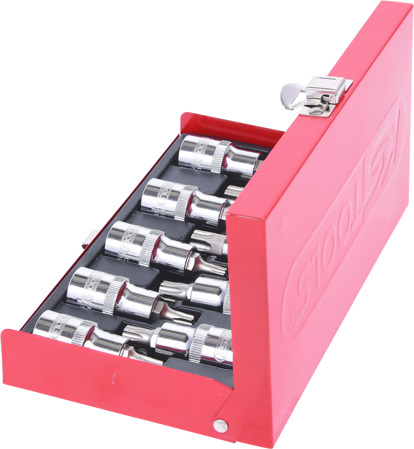 KS Tools 1/2" CHROMEplus Bit-Stecknuss-Satz Torx, Bohrung, 9-tlg TB20-TB60