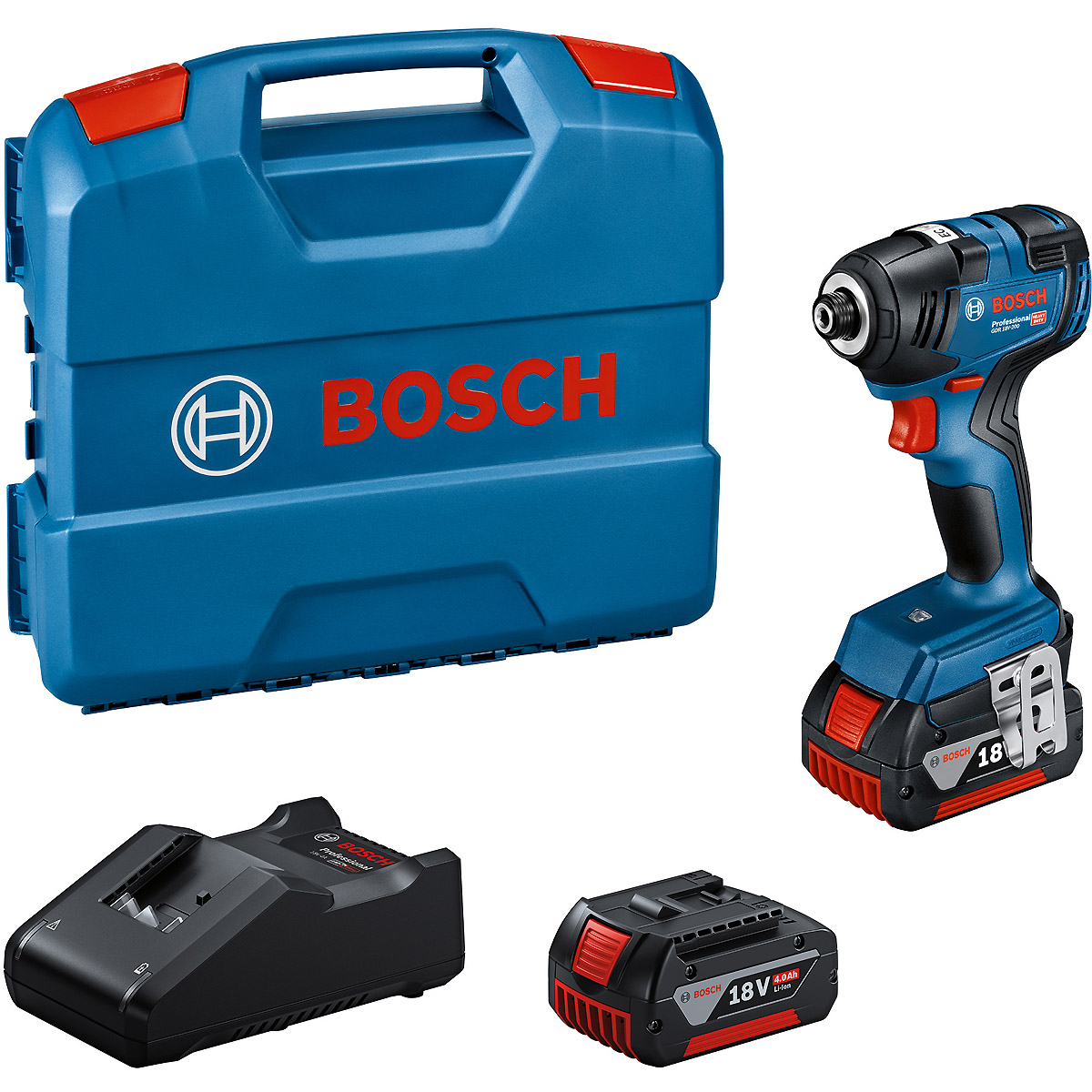 Bosch Akku-Drehschlagschrauber GDR B861718V-200 mit 2x Akku GBA 18V 4.0Ah in L-Case