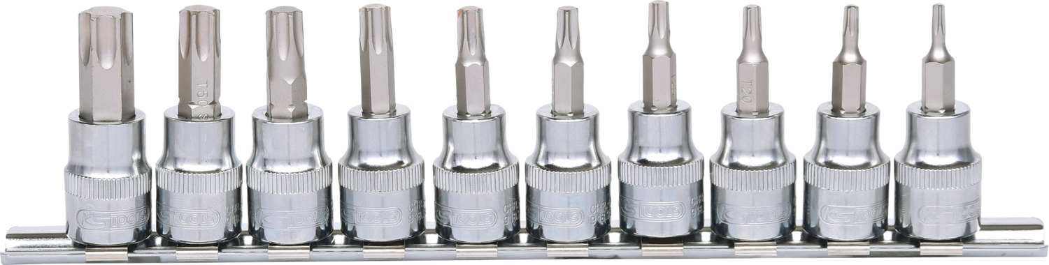 KS Tools 3/8" CHROMEplus Bit-Stecknuss-Satz Torx, 10-tlg T10-T55