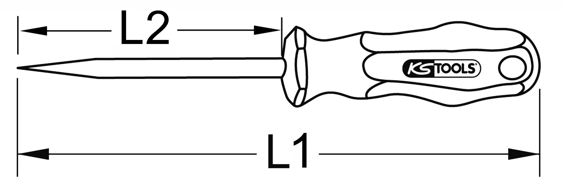 KS Tools BRONZEplus Vierkant-Ahle, 100 mm