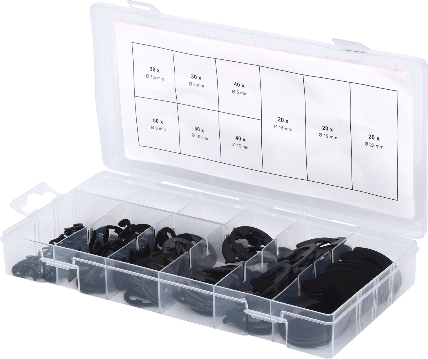 KS Tools Sortiment E-Sicherungsringe, Ø1,5-22mm, 300-tlg