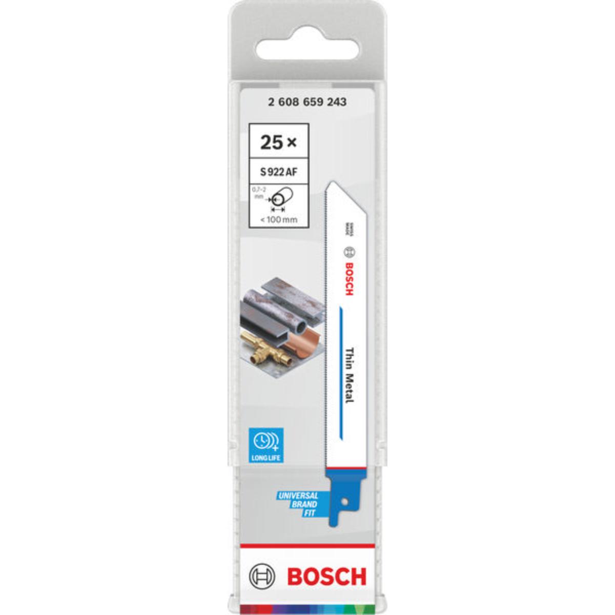 Bosch Thin Metal S922AF Blatt, 0,9 x 19 x 150 mm, 25-Stück