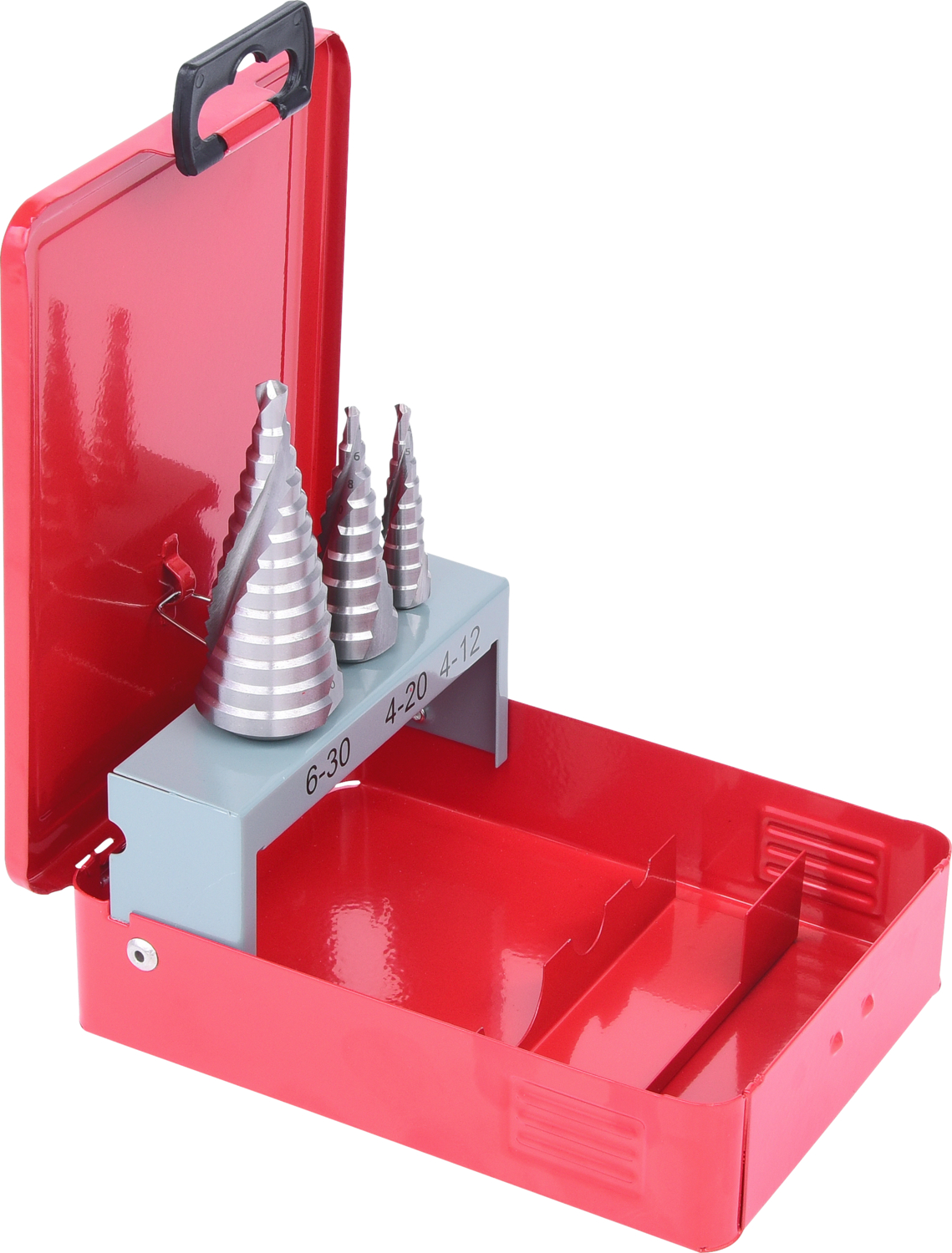 KS Tools HSS Stufenbohrer-Satz, Stahlblechkassette 3-tlg