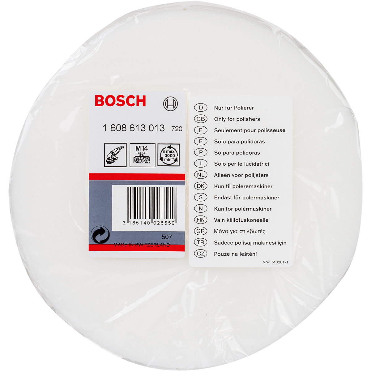 Bosch Polierschwamm mit Gewinde M 14 für Polierer, 160 mm