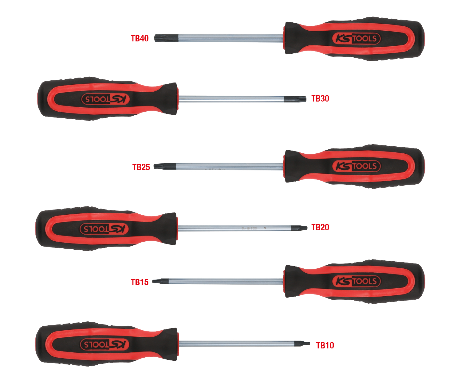 KS Tools ERGOTORQUEplus Schraubendreher-Satz, 6-tlg, Torx mit Bohrung