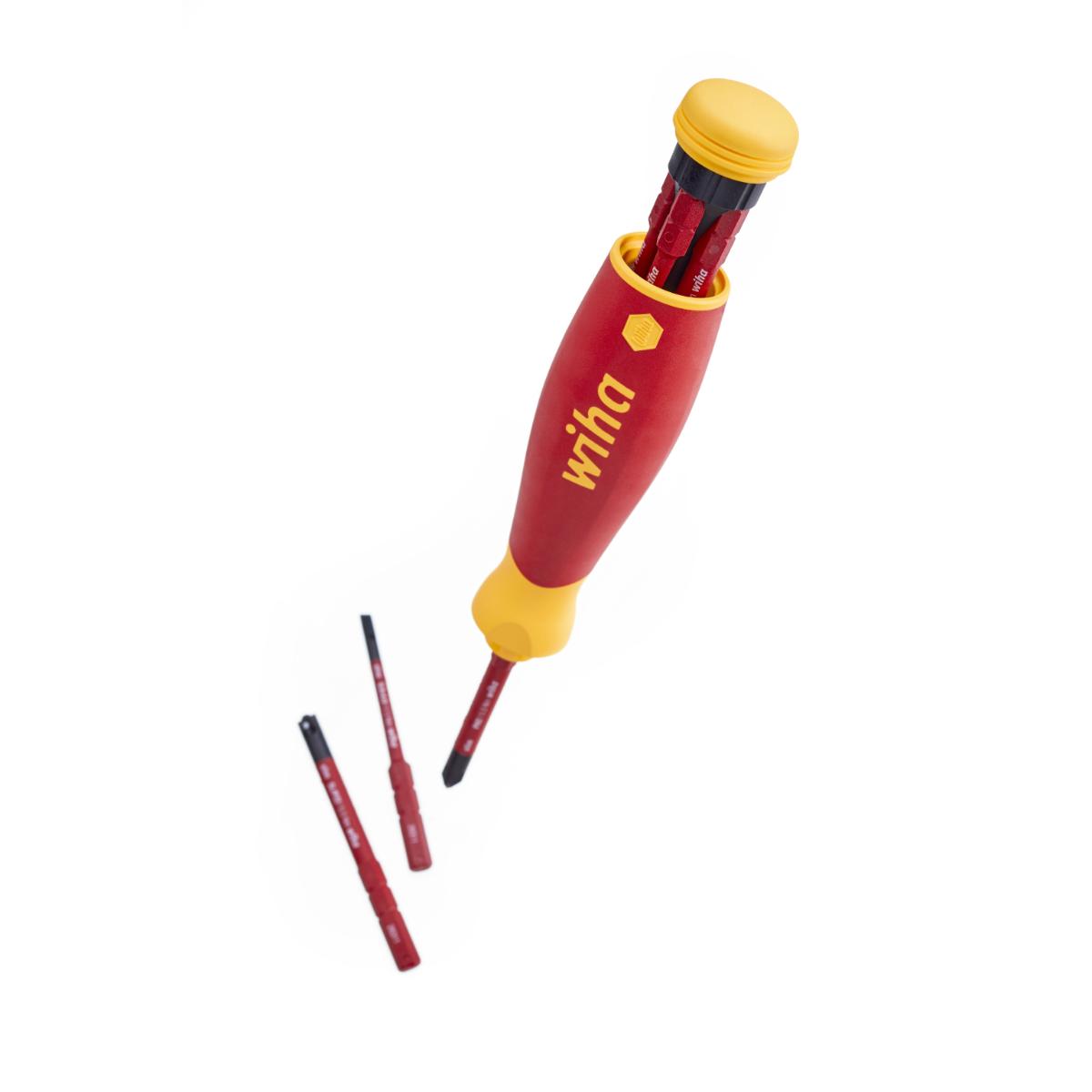 Wiha Schraubendreher mit Bit Magazin PocketMax electric gemischt mit 4 slimBits