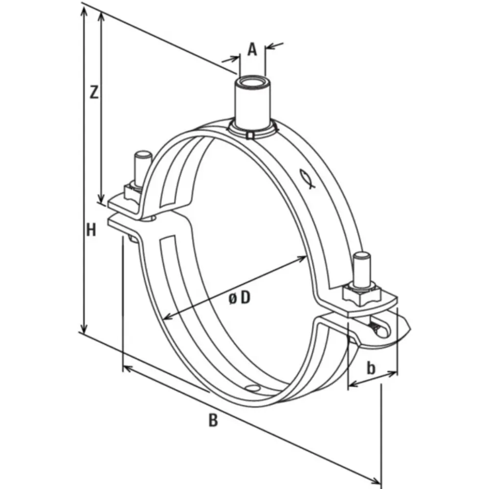 Fischer Massivrohrschelle FRSMN 76-81 M10/M12 ohne Einlage