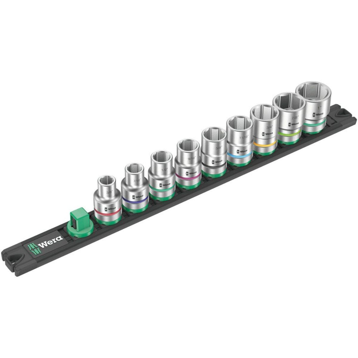 Wera Nuss-Magnetleiste C Imperial 1 Zyklop Steckschlüsseleinsatz-Satz, 1/2"-Antrieb, zöllig, 9-tlg