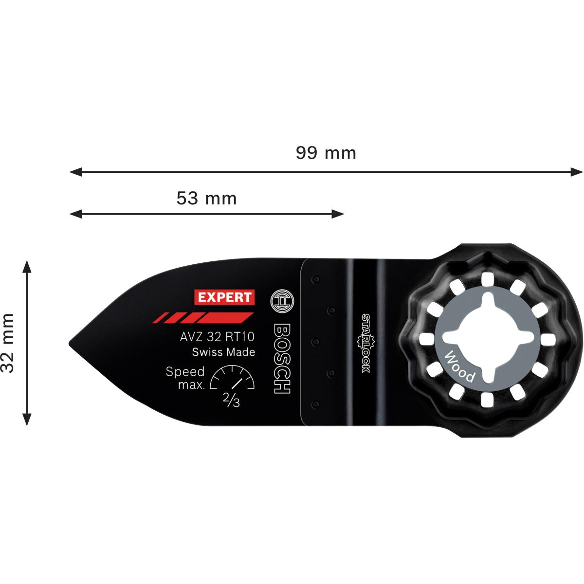 Bosch EXPERT AVZ 32 RT10 Schleiffinger, 32 x 53 mm