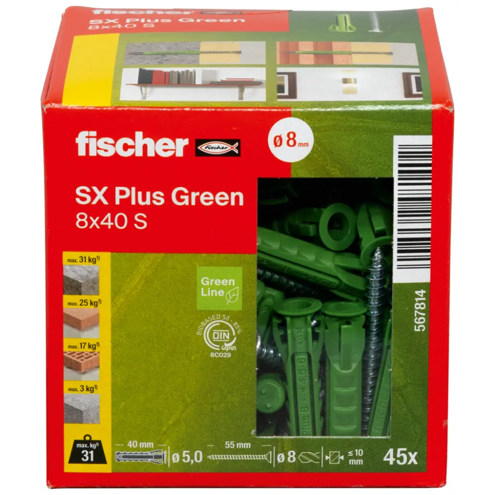 Fischer Spreizdübel SX Plus Green 8x40 S