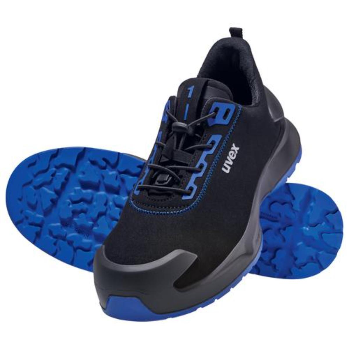 uvex 1 x-craft Sicherheitsschuh Halbschuhe S2, schwarz/blau