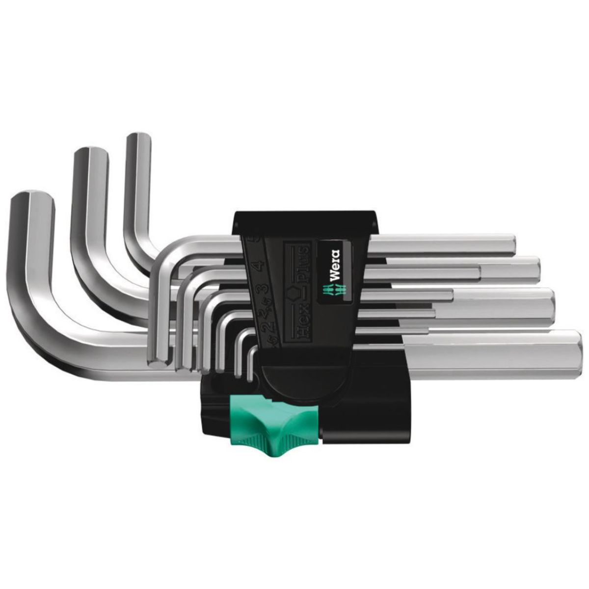 Wera 950/9 Hex-Plus 5 Winkelschlüsselsatz, metrisch, gestellverchromt, 9-teilig