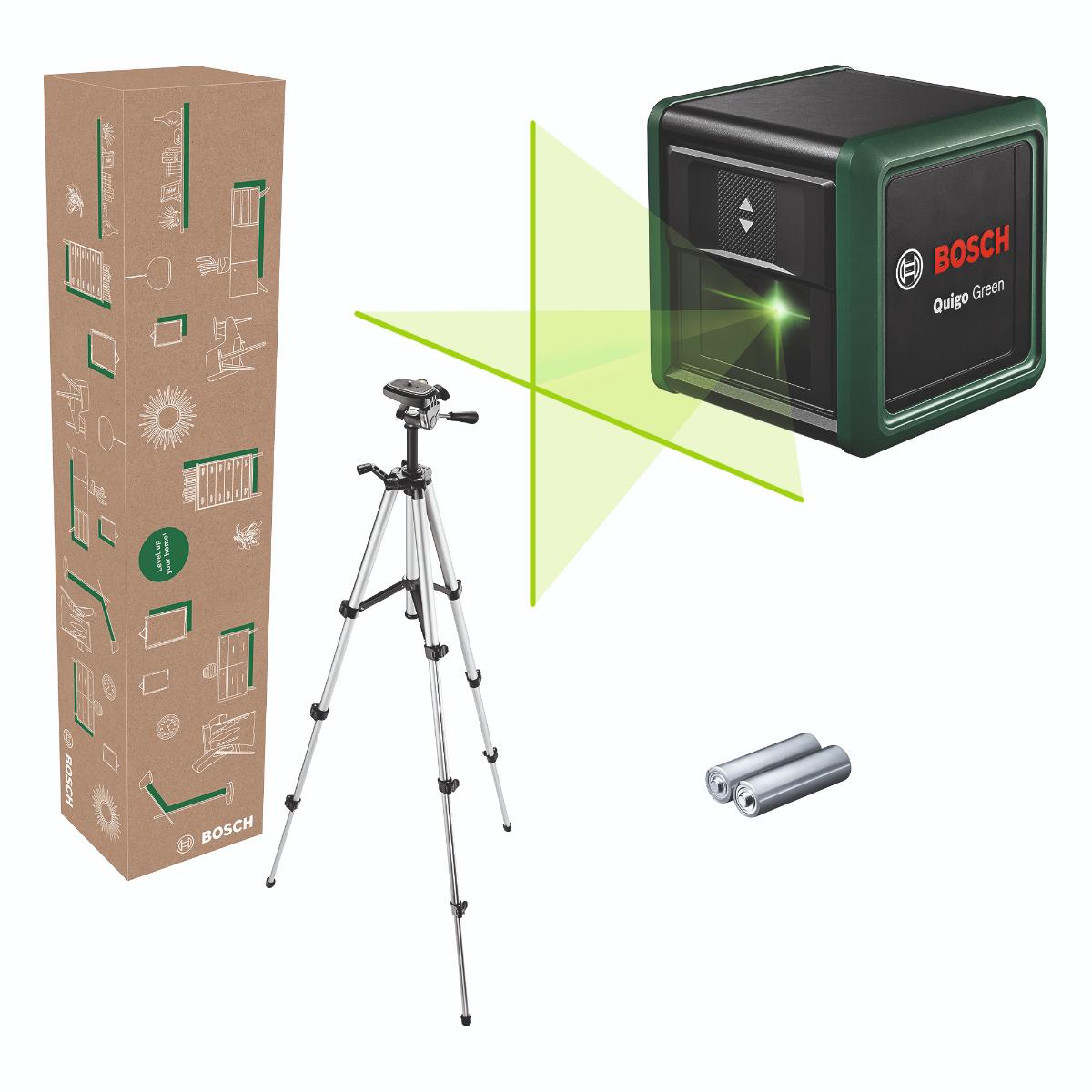 Bosch Kreuzlinien-Laser Quigo Green Set ECO- Lieferkarton