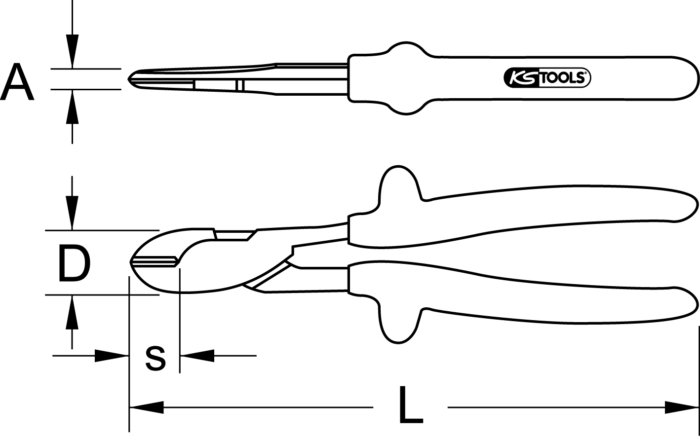 KS Tools 1000V Kraft-Seitenschneider