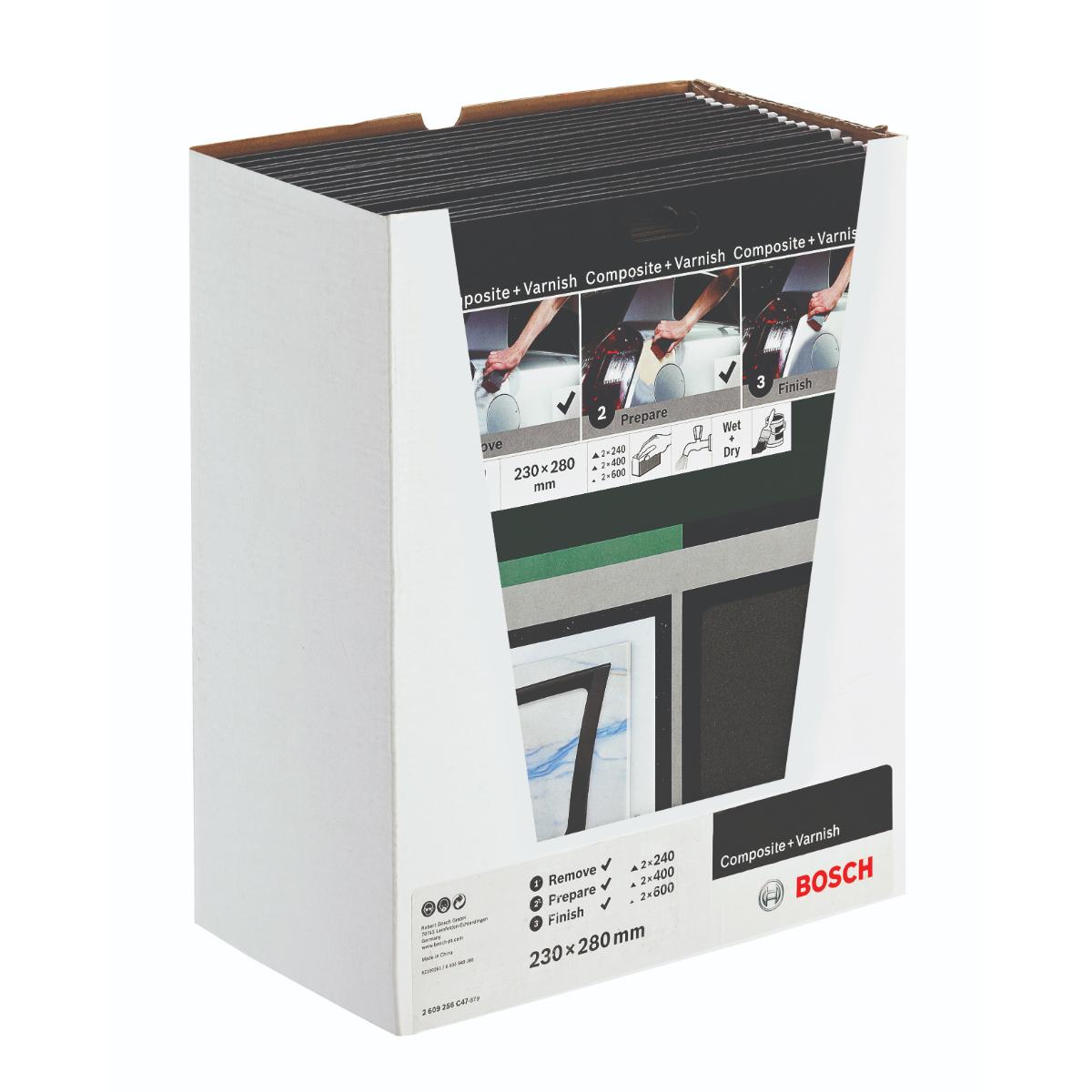 Bosch Handschleifpapier SiC wasserfest, 230 x 280 mm, P240/400/600