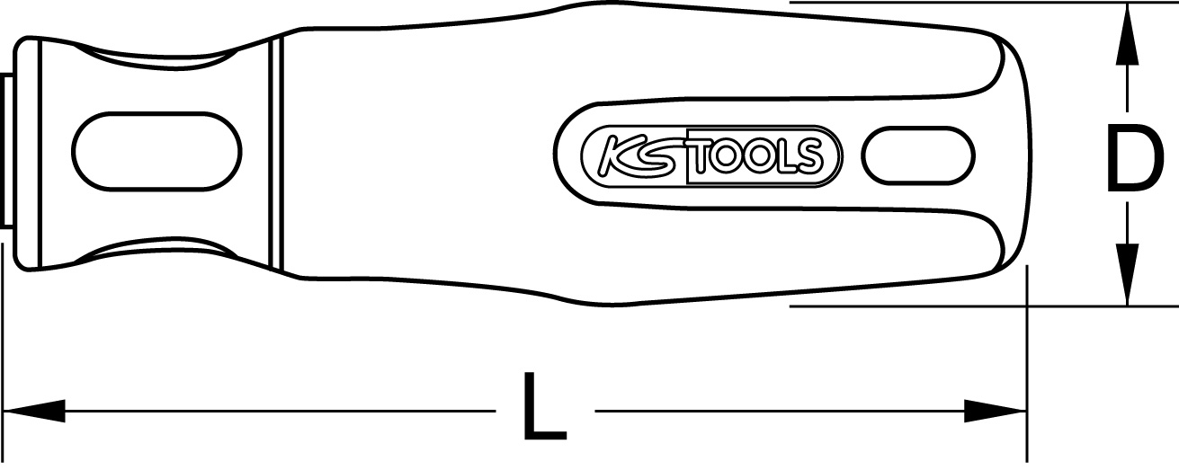 KS Tools Feilenheft, Rechteckaufnahme, 120mm