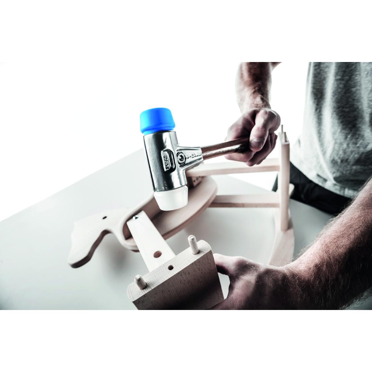 HALDER SIMPLEX - Schonhammer mit Aluminiumgehäuse und Holzstiel, TPE-soft / Superplastik