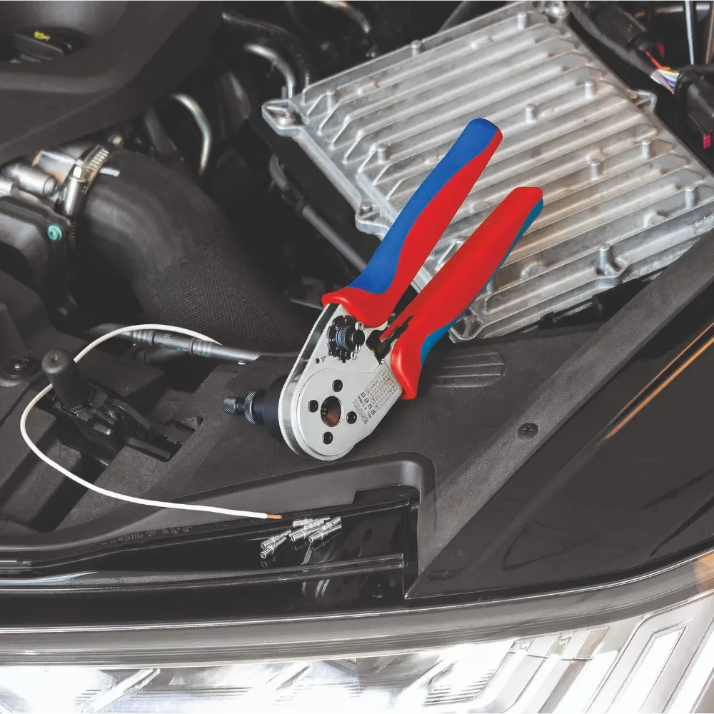 KNIPEX Vierdorncrimpzange für DT-Kontakte 230 mm