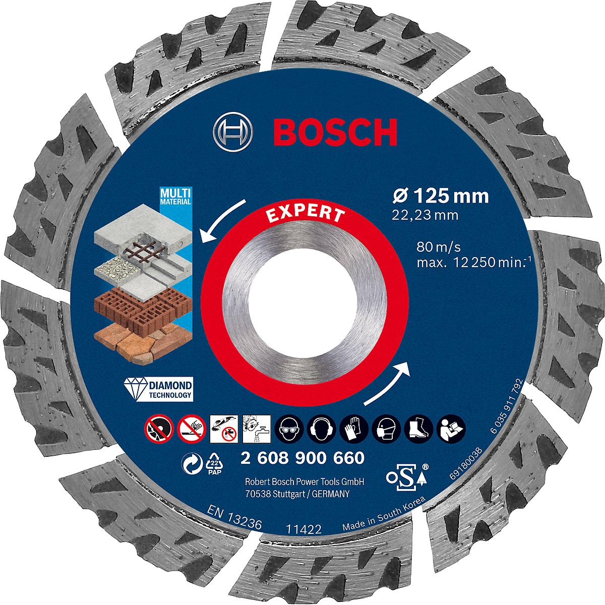 Bosch EXPERT MultiMaterial Diamanttrennscheiben, für kleine Winkelschleifer