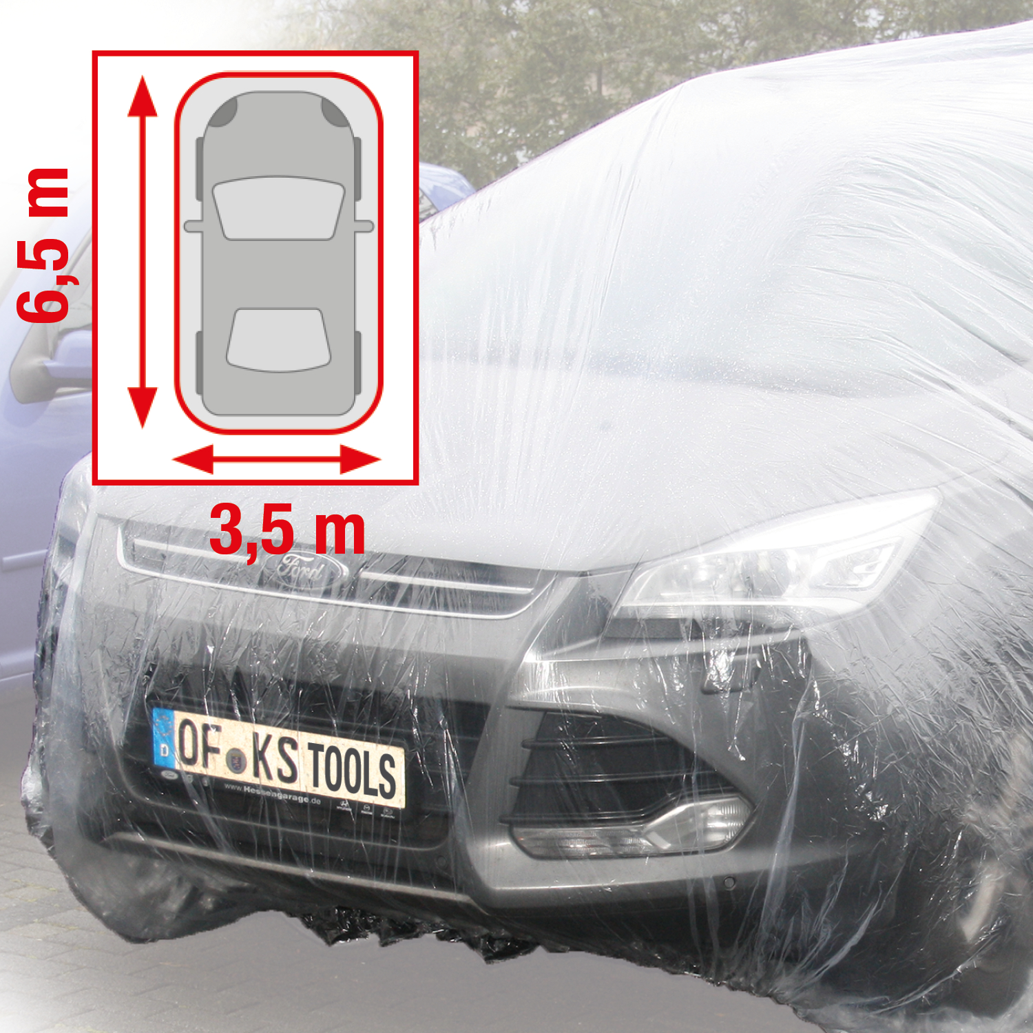 KS Tools Kunststoffgarage, transparent, 6,5 x 3,5 m
