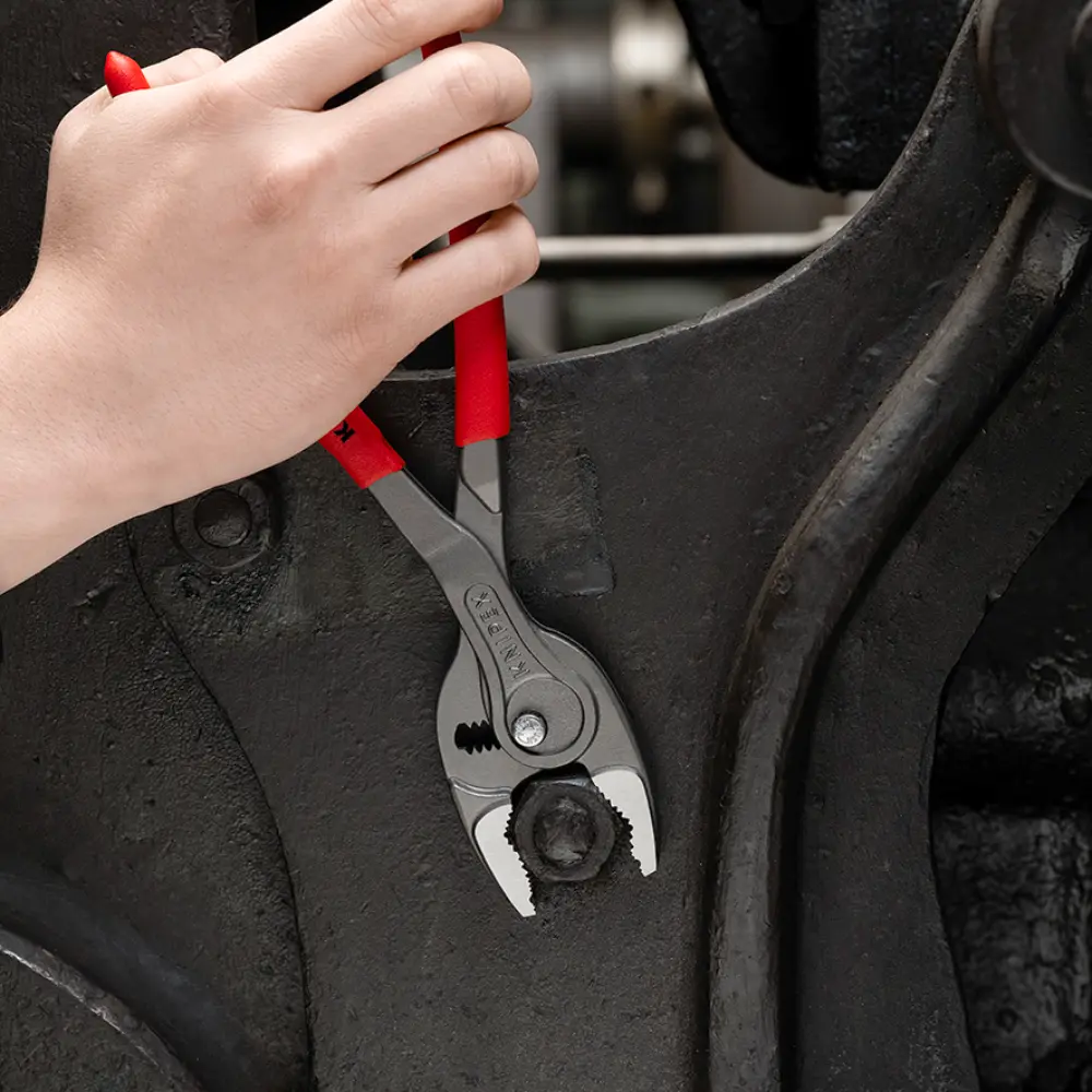 KNIPEX TwinGrip Front- und Seitengreifzange mit rutschhemmendem Kunststoff überzogen grau atramentiert 250 mm