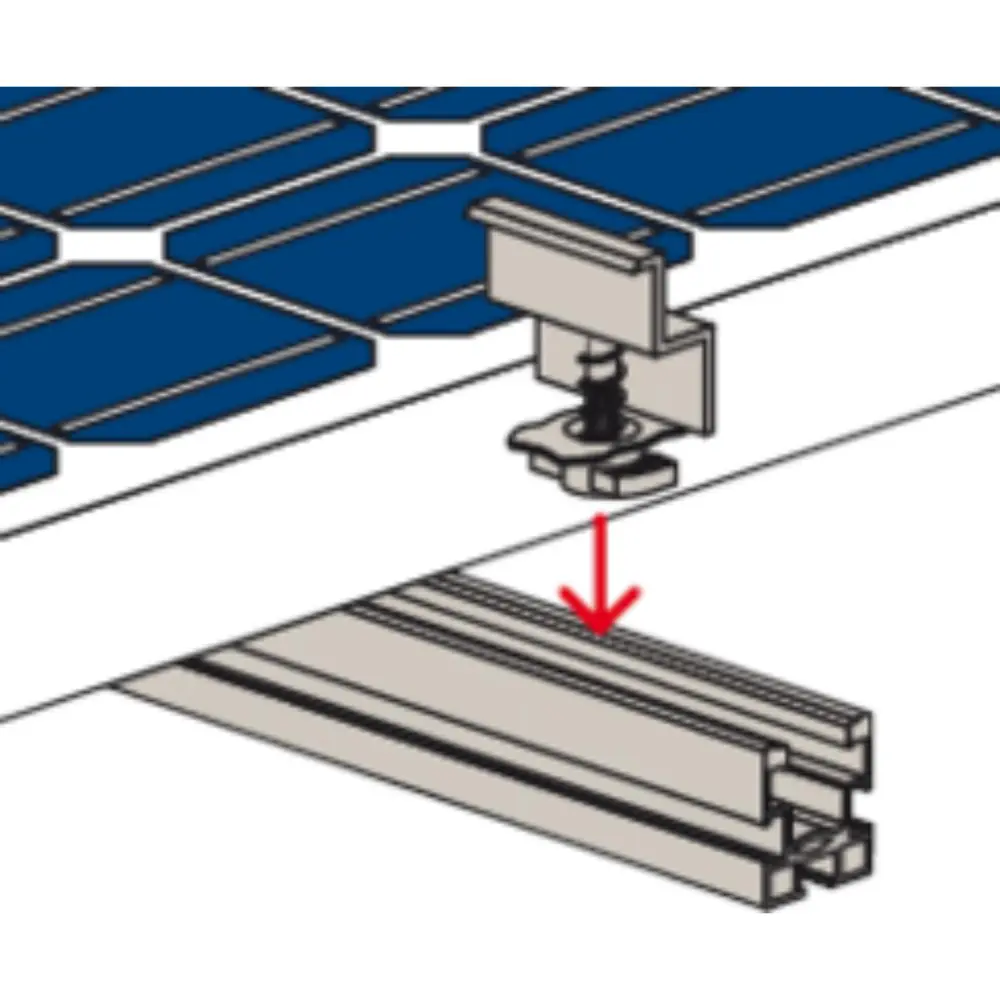 Fischer Mittelklemme vormontiert PM C 28-34 Aluminium
