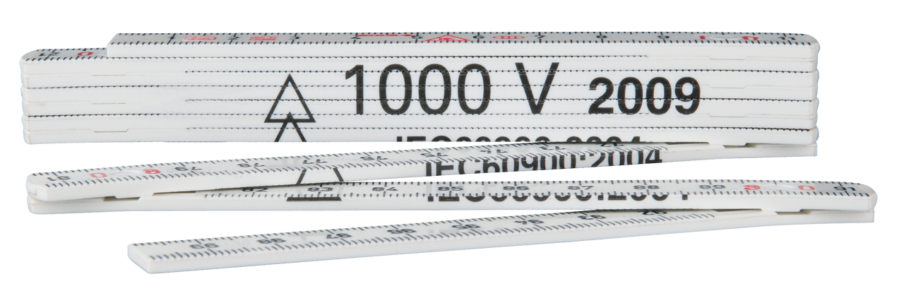 KS Tools Kunststoff-Gliedermaßstab, weiß, 1m