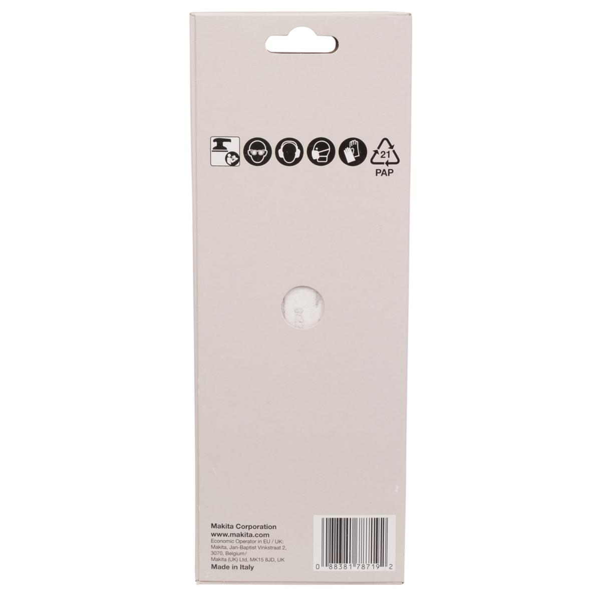 Makita Schleifpapier 93x185mm, Körnung P60,Klett, 8 Loch, 10 Stück