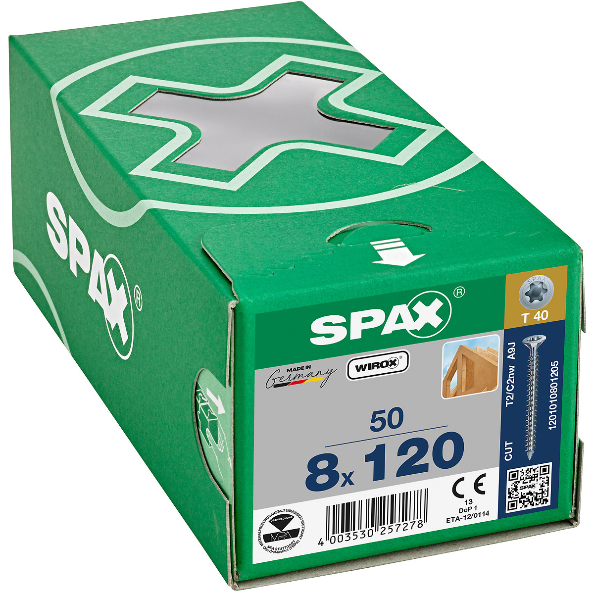 SPAX-S Senkmultikopf T-Star Plus T40 Vollgewinde Cut WIROX, 50 Stück