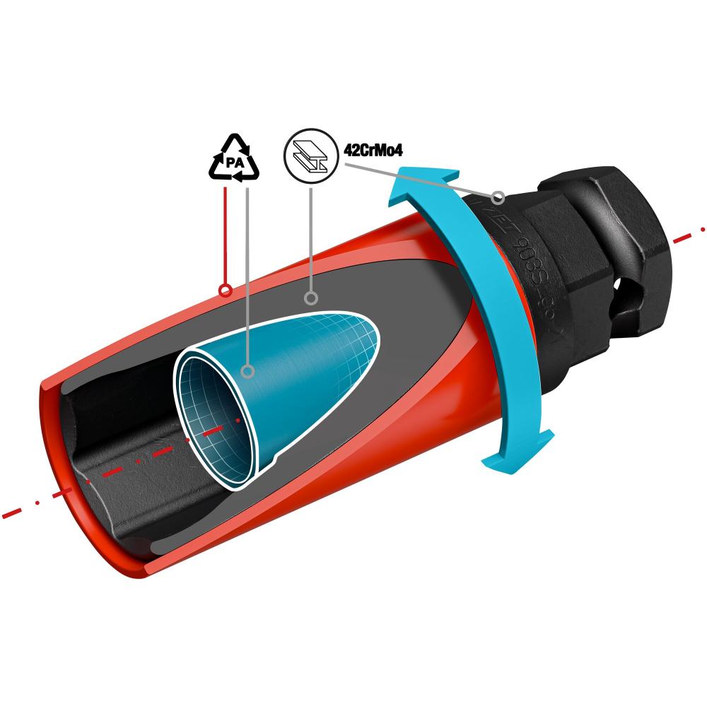 HAZET Schlag-, Maschinenschrauber Steckschlüsseleinsatz 903SLG6-21 - 1/2 Zoll (12,5 mm) Vierkant, SW