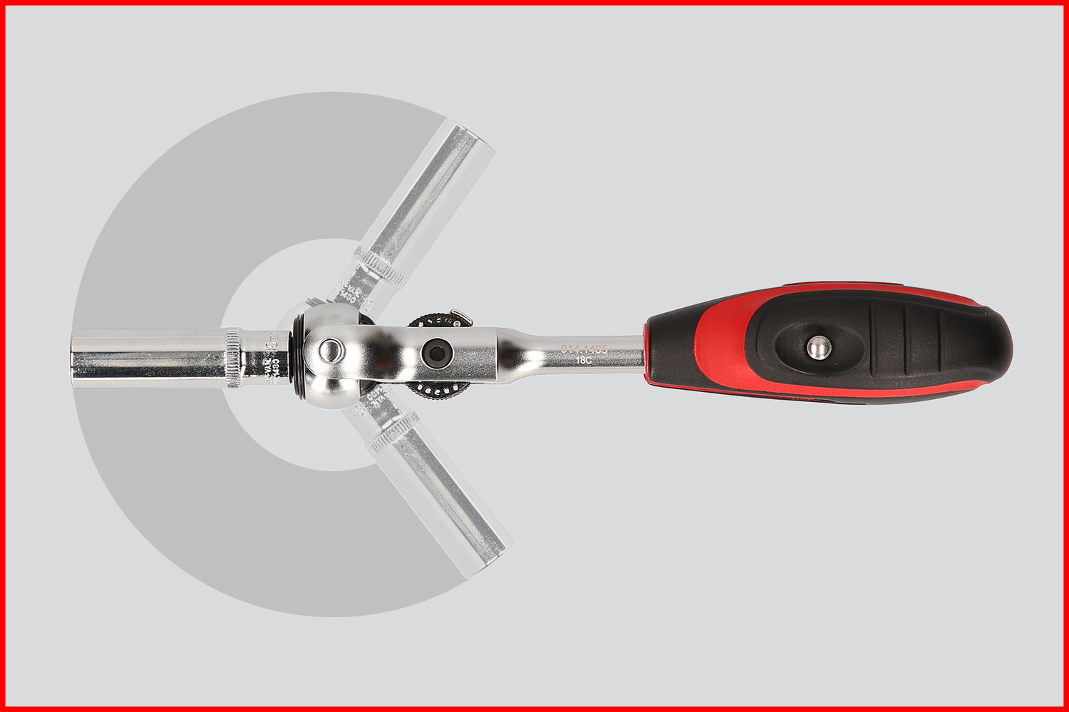 KS Tools 1/4" MODIFIX Mini-T-Griff-Schwenkkopf-Knarre, 72 Zahn
