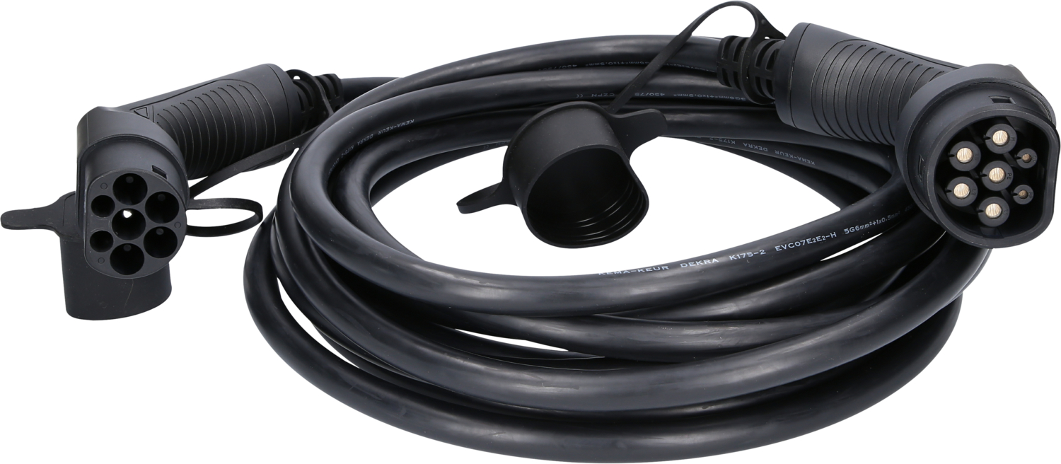 efuturo Ladekabel gerade, Typ 2 auf Typ 2 Stecker, 3 Phasen, bis zu 22 kW, 32 A, 400 V, Mode 3, 8m