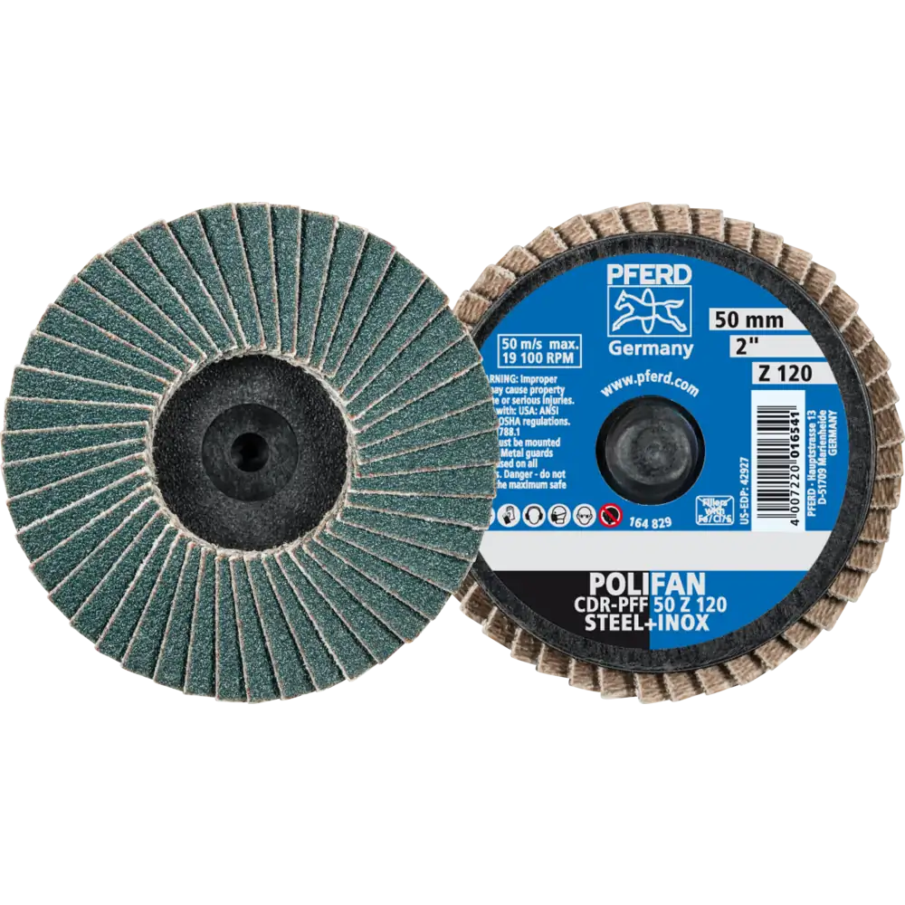 PFERD TOOLS COMBIDISC Zirkon Mini-POLIFAN CDR für gehärteten Stahl