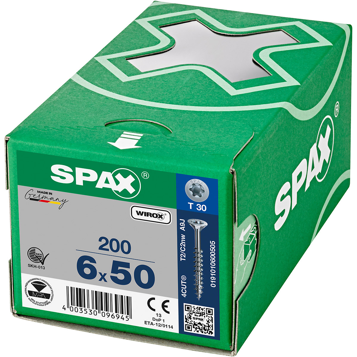 SPAX Senkmultikopf T-Star Plus T30 Teilgewinde WIROX, 200 Stück
