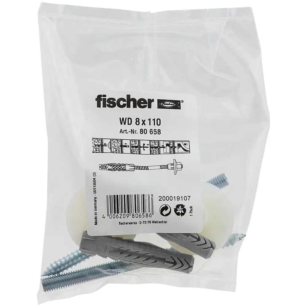 Fischer Waschtisch- und Urinal-Befestigung WD 8x110